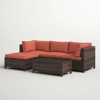 Chic Crate - Parkhurst 3-Person Outdoor Rattan Sectional w/ Cushions & Weather-Resistant Steel - 2 of 4