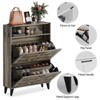 Freestanding Shoe Cabinet 2 Flip Drawers Front Door Shoe Rack with Adjustable Shelf Metal Legs for Entryway 31.5 D x 9.45 W x 44.49 H - 4 of 4