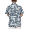 HAPPY BAY Men's Hawaiian Shirts Short Sleeve Button Down Shirt Mens Holiday Shirts Linen Effect Beach Aloha Shirts for Men M Monstera Leaves Navy Blue - 4 of 4