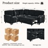 TiramisuBest 6-Seat Modular Corduroy Sectional Sofa, L-Shaped Couch with Footstool, Storage, Removable Covers, Olive Green - 4 of 4