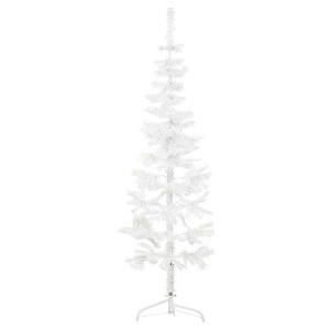 Artificial Half Christmas Tree White PVC, Steel Slim - 1 of 4