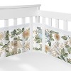 Sweet Jojo Designs Girl Crib Bedding + BreathableBaby Breathable Mesh Liner Baby Nursery Vintage Floral Blue and Yellow - 3 of 4