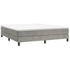 Bed Frame Light Grey Velvet, plywood, engineered wood King - 3 of 4