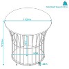 Sunnydaze Indoor Steel Wire Pedestal End Table with MDF Pull-Open Tabletop - 17.25” H - Cream - 4 of 4