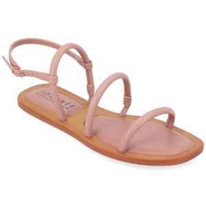 Journee Collection Womens Karrio Buckle Sling Back Flat Sandals - 1 of 4