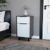NicBex 16.14 inch Wide Nightstand with 1 Drawer,Modern Side Table with Large Storage Space and 4 Legs,Bedside Table for Bedroom,Living Room,Gray/Brown - 2 of 4