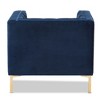 Zanetta Luxe And Glamour Velvet Upholstered Gold Finished Lounge Chair - Baxton Studio - 4 of 4