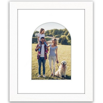 Americanflat 8" x 10" Picture Frame with Mat - Arch, Oval & Wavy Designs - Stylish Decor for Living Rooms, Dorms, Offices & More