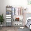 Tangkula Heavy Duty Metal Clothes Rack Freestanding Garment Rack w/ 6 Drawers & Shelves - 2 of 4