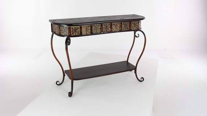 Traditional Metal Console Table - Dark Brown - Olivia &#38; May, 2 of 4, play video