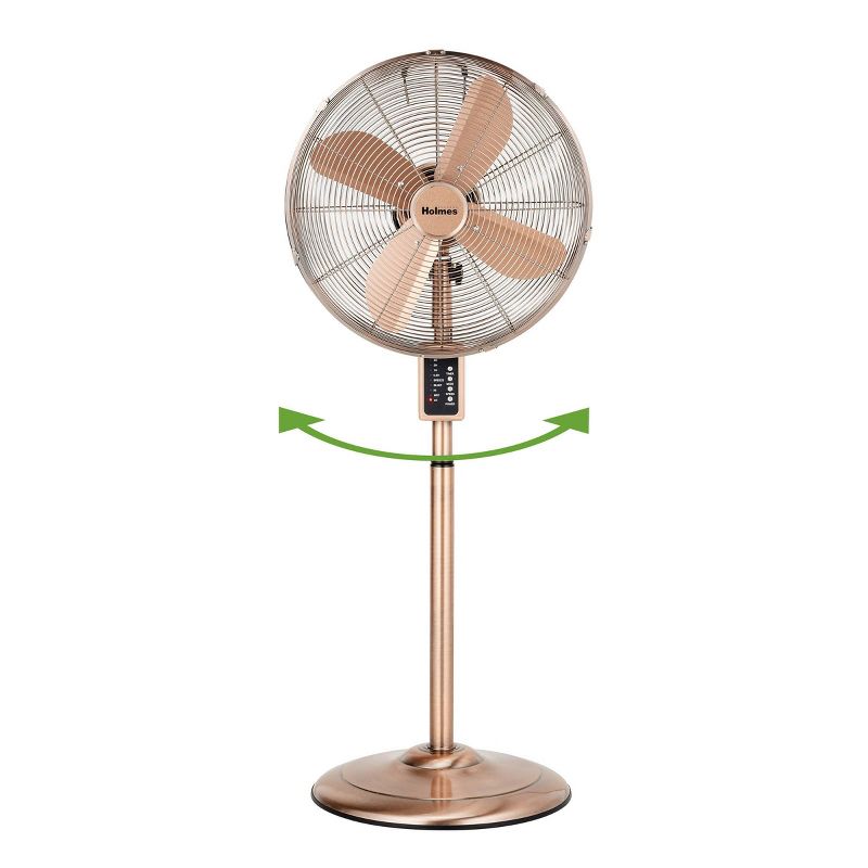 Holmes 16&#34; Digital Oscillating 3-Speed Metal Stand Fan with Remote Control Copper, 4 of 10