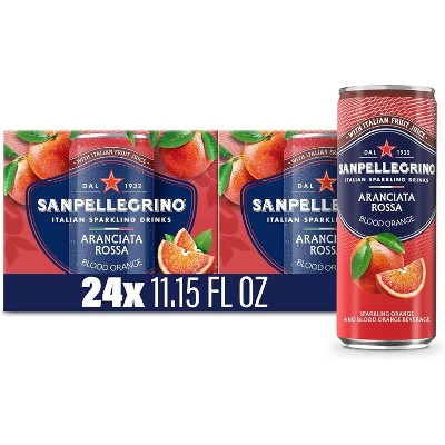 Sanpellegrino Italian Sparkling Drink Aranciata Rossa, Sparkling Orange and Blood Orange Beverage, 11.15 Fl Oz (Pack of 24)