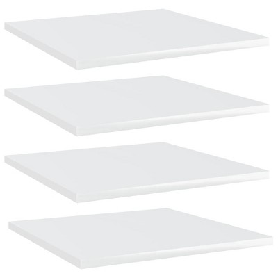 vidaXL Bookshelf Boards 4 pcs High Gloss White 15.7 in.x15.7 in.x0.6 in. Engineered Wood