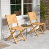 Tangkula 4 PCS Folding Patio Chairs w/ Inclined Backrest Teak Wood Outdoor Dining Chairs - 2 of 4