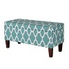 Drake Large Decorative Storage Bench Teal - HomePop: Bedroom Seating, Hinged Lid, Wood Legs - 2 of 4