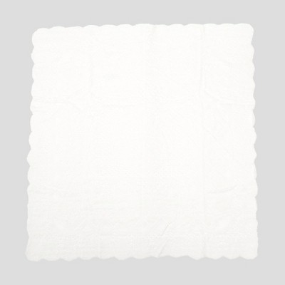 Unique Bargains Polyester Square Lace Tablecloth with Floral Design for Weddings Birthday Anniversaries