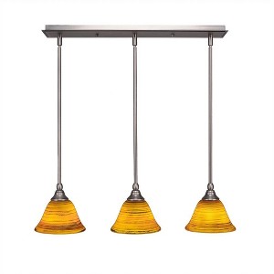 Toltec Lighting Any 3 - Light Chandelier in  Brushed Nickel with 7" Firré Saturn Shade - 1 of 1