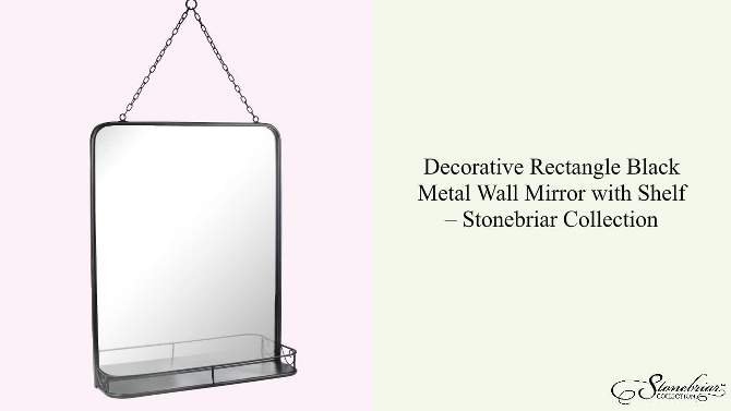 Rectangle Metal Decorative Wall Mirror with Shelf - Stonebriar Collection, 2 of 12, play video