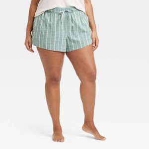 Women's Striped Cotton Pajama Shorts - Auden™ - 1 of 3