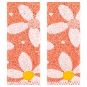 REGALWOVEN Bathroom Pure Cotton Soft Absorbent Floral Pattern Hand Towels 13 x 29 Inch - 1 of 4