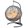 MaseiKar Cat Swing Bed with Stand & Cushion, Rattan Wicker Appearance, Indoor Hanging Swinging Cat Bed for Cats, Small Dogs and Small Animals - 2 of 4