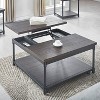 Prescott Lift Top Square Cocktail Table Dark Brown - Steve Silver Co.: Rustic Style, Metal Frame, Wood Veneer Top - 2 of 4