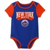 MLB New York Mets Infant Boys' 3pk White Bodysuit - 4 of 4