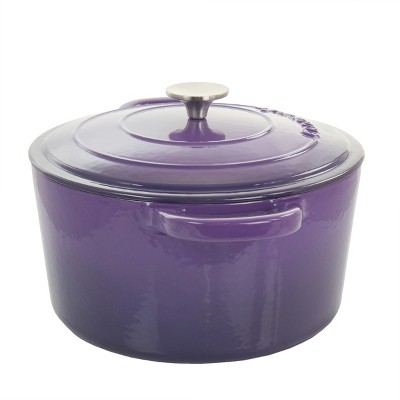 Crock-Pot Artisan 2 Piece 5 Quart Enameled Cast Iron Dutch Oven with Lid in Lavender - Thumbnail 4