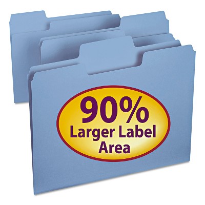 Smead SuperTab Colored File Folders 1/3 Cut Letter Blue 100/Box 11986