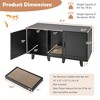 Tangkula Cat Litter Box Enclosure TV Stand Cabinet Hidden Cat House Washroom W/ 2 Doors - 3 of 4