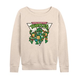 Women's - Teenage Mutant Ninja Turtles - Triangle Lightweight French Terry Wide Neck Long Sleeve Shirt - 1 of 4