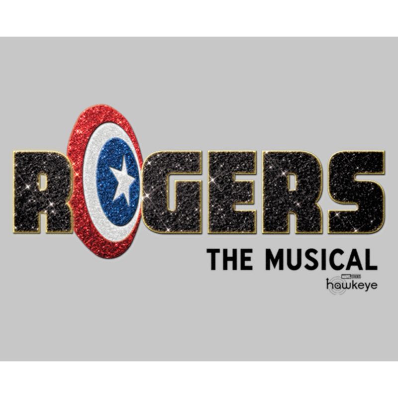 Juniors Womens Marvel Hawkeye Rogers The Musical T-Shirt, 2 of 5
