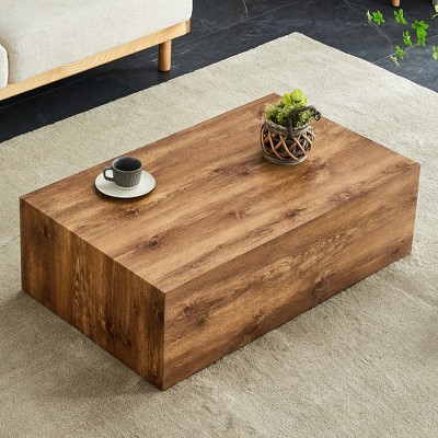 VYNXARIA Stylish Wood-Textured MDF Coffee Table for Modern Living Spaces