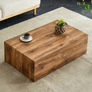 VYNXARIA Stylish Wood-Textured MDF Coffee Table for Modern Living Spaces - 1 of 4