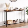 GustoWave Narrow Console Table, 2-Tier Wood Accent Sofa Table Furniture with Glass Shelves, ( 11.8" x 31.4'' x 31.8") - 4 of 4