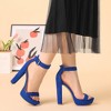 Allegra K Women's Open Toe Platform High Block Heel Ankle Strap Sandals - 2 of 4