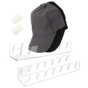 Unique Bargains Acrylic No Installation Space Saving Multi-functional Hat Rack 2 Pcs - 1 of 4