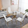 KTMBDW Dining Chairs Set of 4, PU Leather Kitchen Chairs with Padded High Back and Metal Legs for Dining Kitchen Living Room - 2 of 4