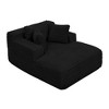 Vynxaria Compressed Chaise Lounge Sofa Bed - Black Fluffy Corduroy, Deep Seat, Full Foam Filling, No Assembly Required for Living Room - 3 of 4
