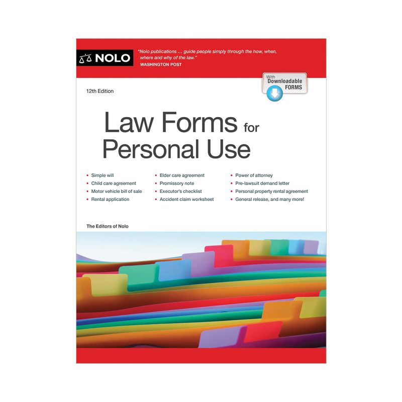 Law Forms for Personal Use - 12th Edition by  The Editors of Nolo Nolo the Editors (Paperback), 1 of 2
