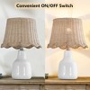 Maxax 16.5"  Country Ceramic Table Lamp, Modern   Nightstand Lamp For Living Bedroom, Office - 3 of 4