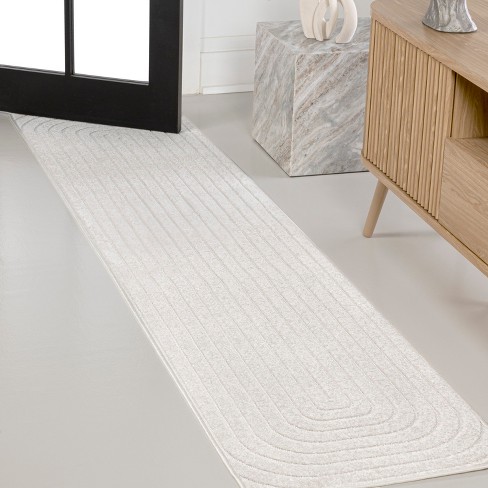 JONATHAN Y Freya High-Low Modern Scandinavian Arch Stripe Monotone Indoor/Outdoor Area Rug - image 1 of 4