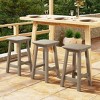 WestinTrends Malibu 24" All Weather Hdpe Outdoor Patio Square Backless Counter Stool (Set of 3) - 2 of 4
