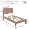 VECELO Velvet Upholstered Platform Bed Frame with Adjustable Headboard, Sturdy Wood Slat Support, No Box Spring Required - 2 of 4