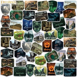 Lord of The Rings Location Badges 50ct Vinyl Large Deluxe Stickers Variety Pack - 1 of 4
