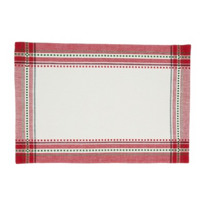 Holiday Red and Green Cotton Placemat and Napkin Set, 8-Piece