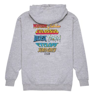 Men's X-Men Character Logos Graphic Fleece Pullover Hoodie