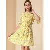 INSPIRE CHIC Women's Floral Round Neck Short Sleeve Dress - 3 of 4