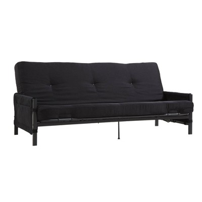 6" Mattress with Fairview Storage Futon Black - Room & Joy