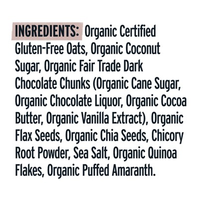 purely elizabeth. Dark Chocolate Chunk Superfood Oatmeal with Prebiotic Fiber - 9.12oz/6ct